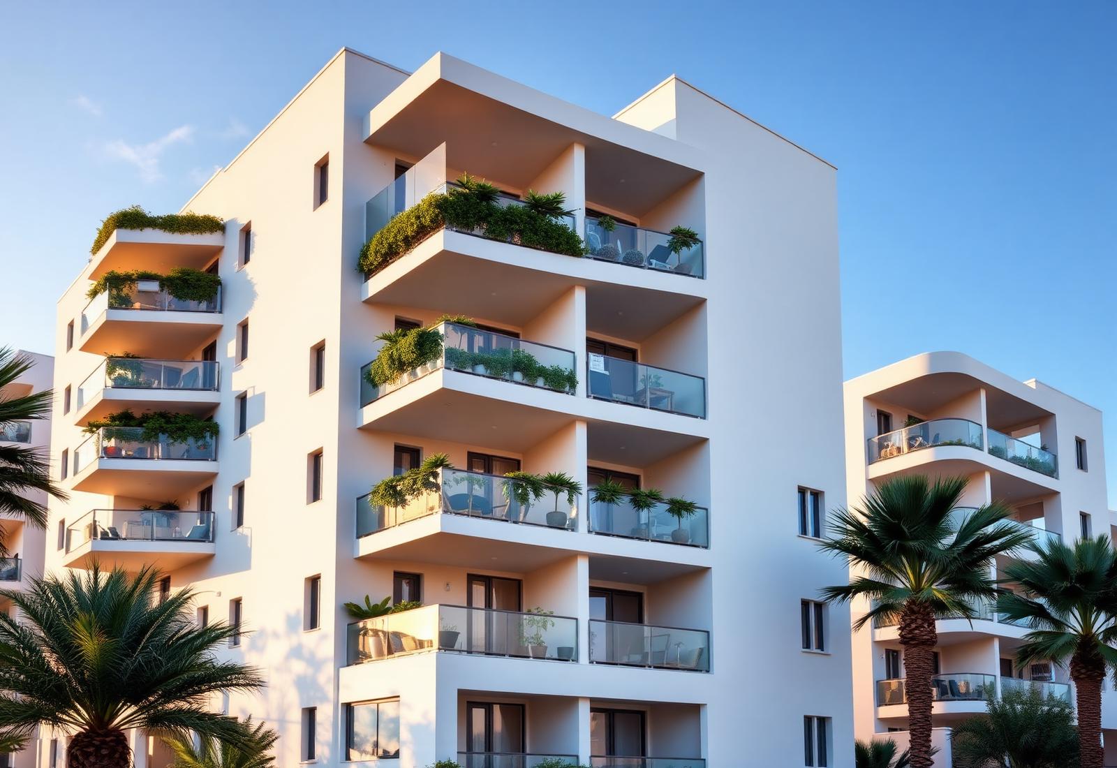 Modern residential apartment building in Cyprus